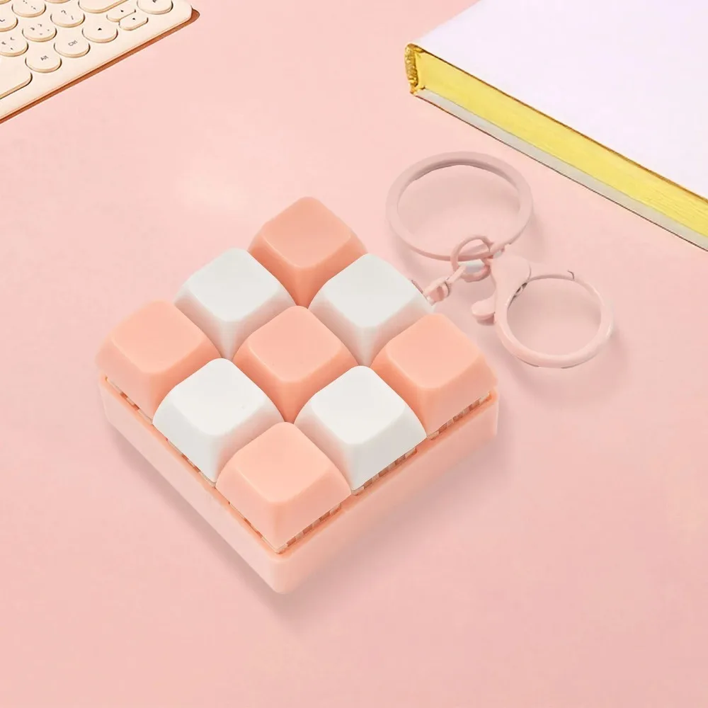 Keychain Button Artifact Nine Toys Explosion Button Russian Cube Stress Relieving Finger Keyboard Game Keychain