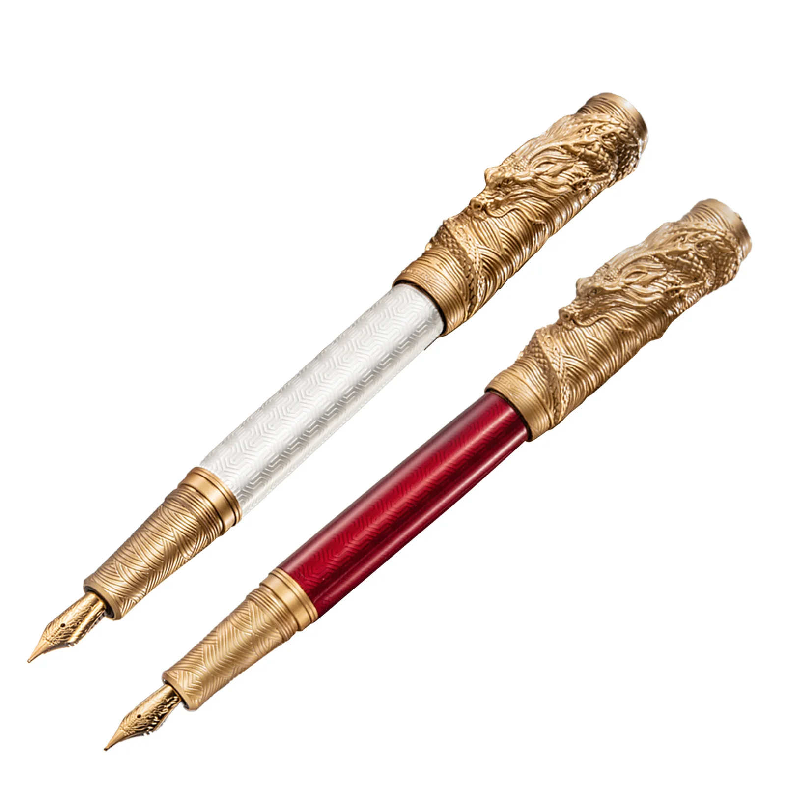 2024 Hongdian A24 Dragon Jaar Vulpen F Nib 3d Dragon Stereoscopisch Snijwerk High-End Geschenkpen Voor Studenten Collectie Pennen