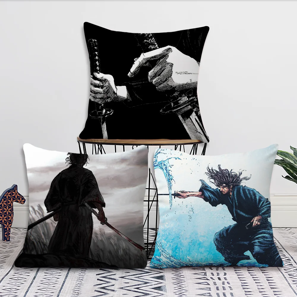 Comic Vagabond Miyamoto Musashi Pillow Case Home Sofa living Room Office Shop Cover Comfort Decoration Nordic Simplicity