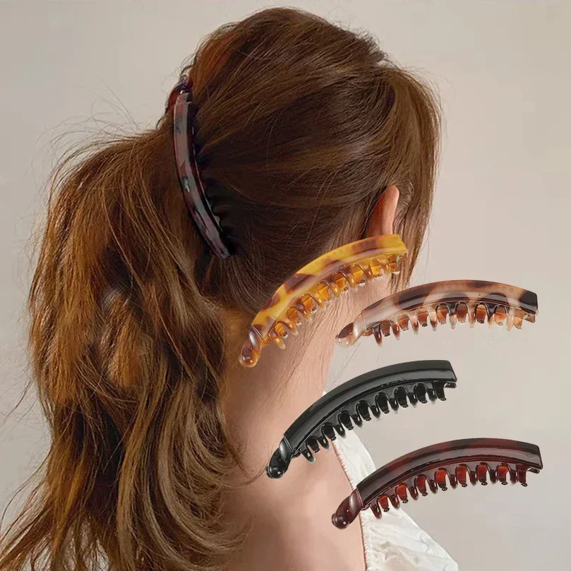 Haarspangen in Bananenform für Damen, Haarschmuck, Damen-Pferdeschwanz-Haarspangen, Haarklammern, Haarnadeln, Pinzette, Kettenrad-Haarspange