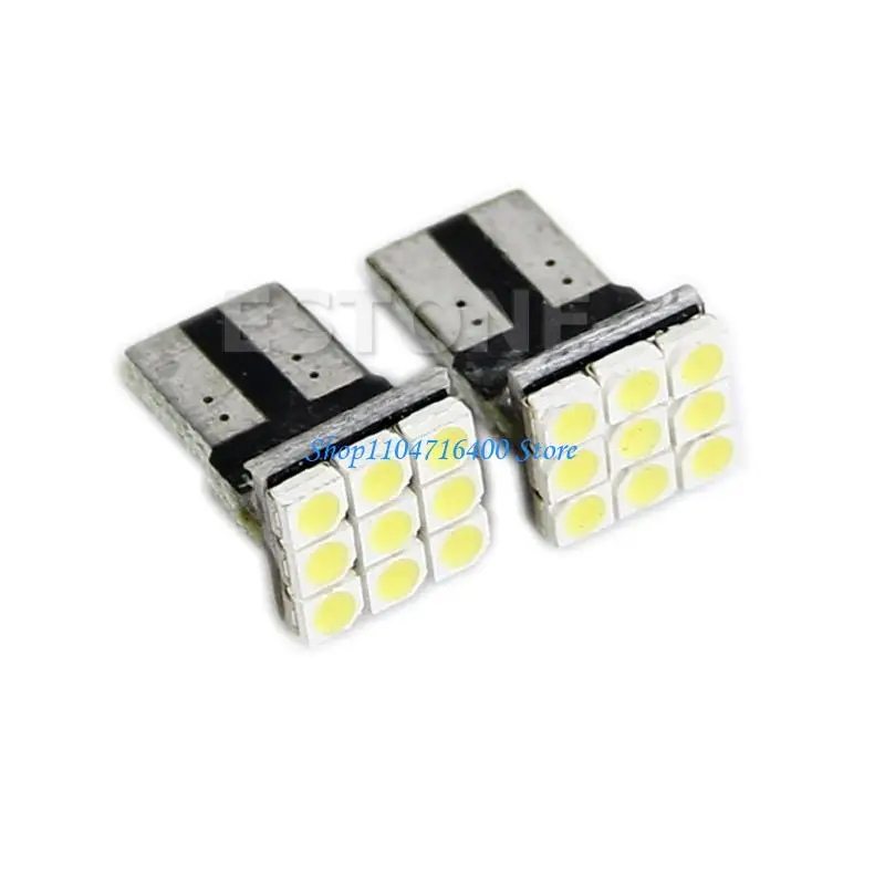 

y1gd 2Pcs High Brightness T10 194 168 W5W 9 LED 3528 LED Bulbs Vehicle Headlight Bulb Fog Lamps Bulb Car Accessories