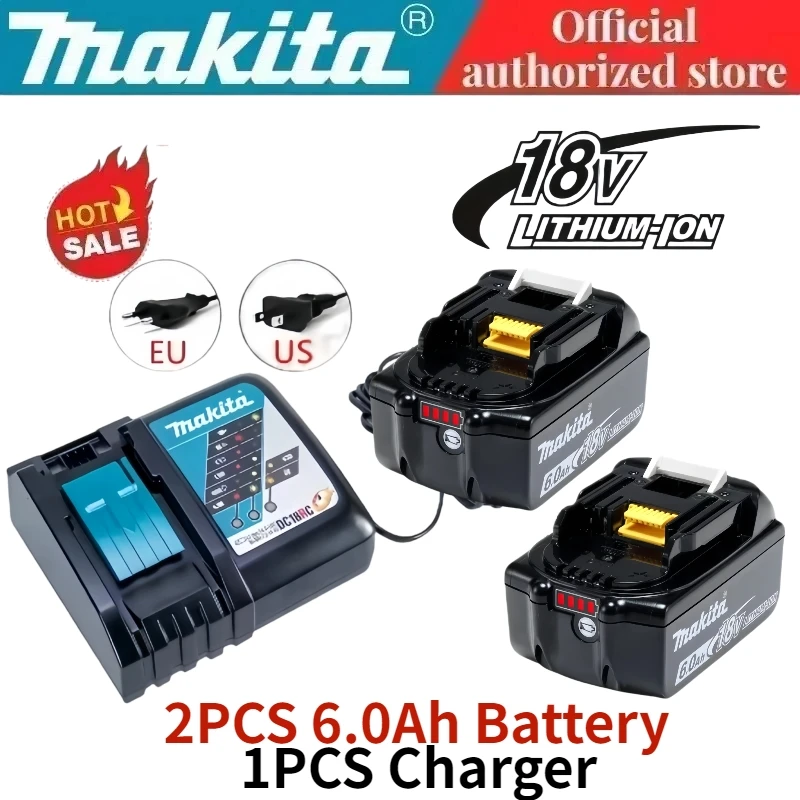 

100% genuine Makita battery18V 6.0Ahlithium-ion rechargeable battery BL1815N BL1830B BL1850B BL1860B with Makita18V DTW700