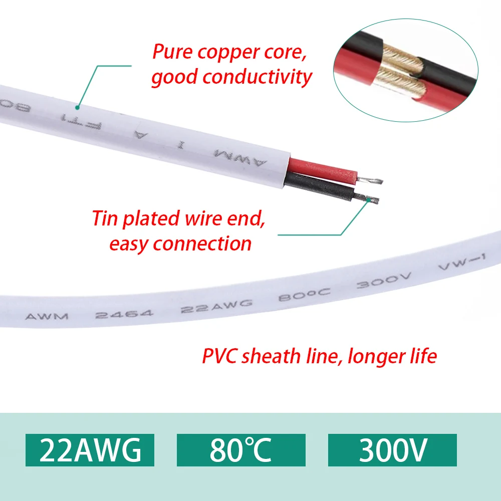 5/10szt DC 5.5x2.1mm Kabel męski i żeński Biały 12V DC Wtyczka zasilania Jack Pigtail Kabel Złącze Adapter do taśmy LED