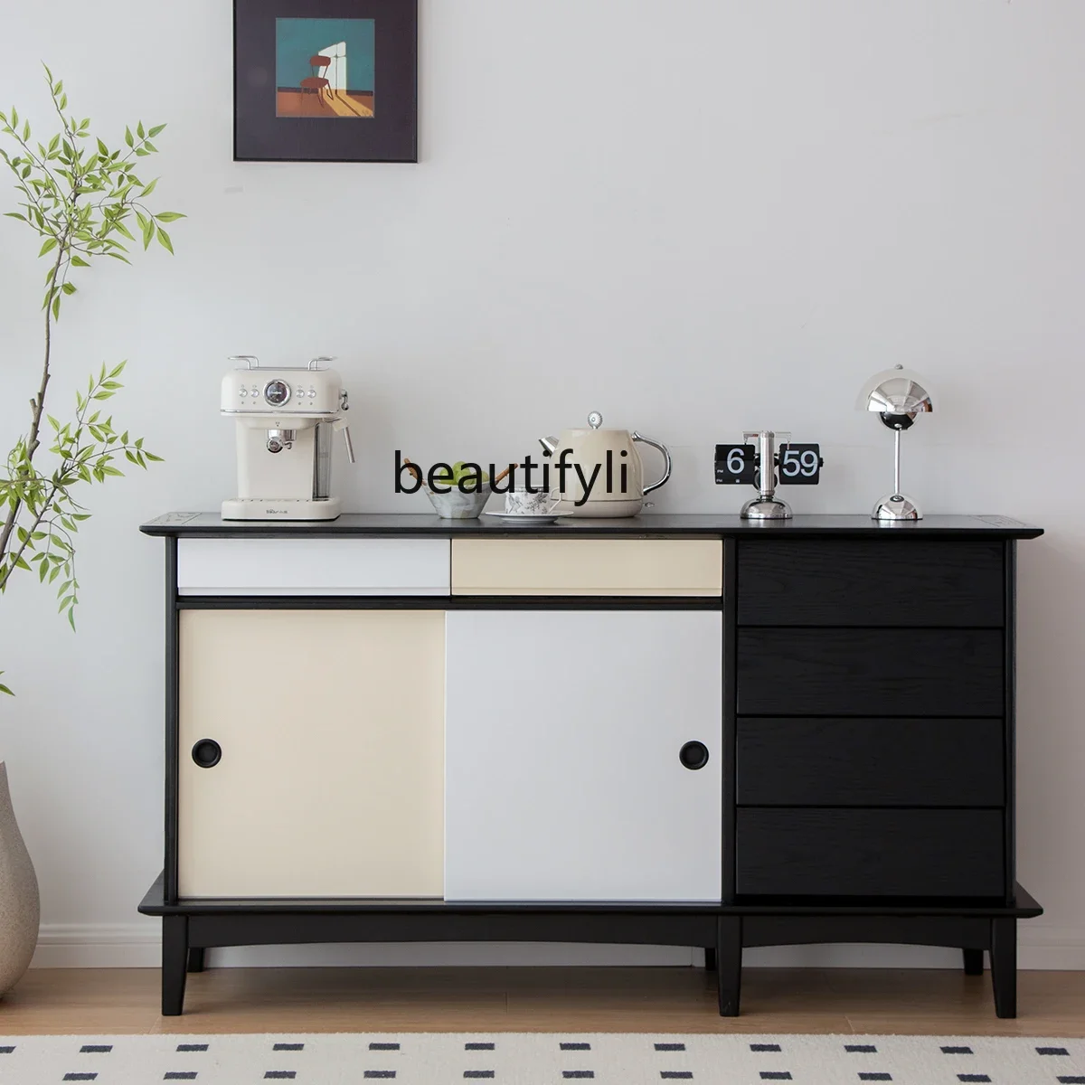 

B6 Solid wood dining side cabinet Modern simple household living room storage cabinet Dining room furniture