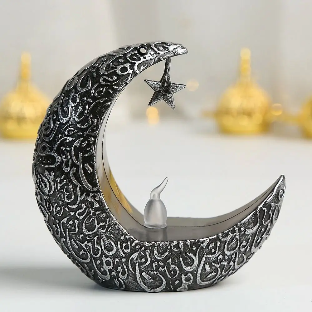 Eid Mubarak Party Decoration Star Moon Led Candlestick Ramadan Kareem Moon Star Light Kids Adults Happy Eid Mubarak Party Decor