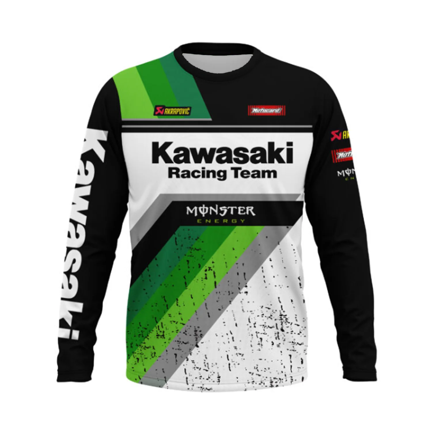 

Kawasaki Racing Team Long Sleeve Jersey T-shirt Newest Outdoor Summer Classic Tee Adults Loose Exercise Motorcycle Jersey