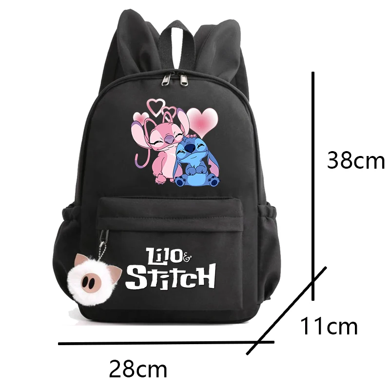 Disney-Lilo e Stitch Mochila de Lona, Mochila de Grande Capacidade, Mochila, Mochila de Viagem, Adolescente