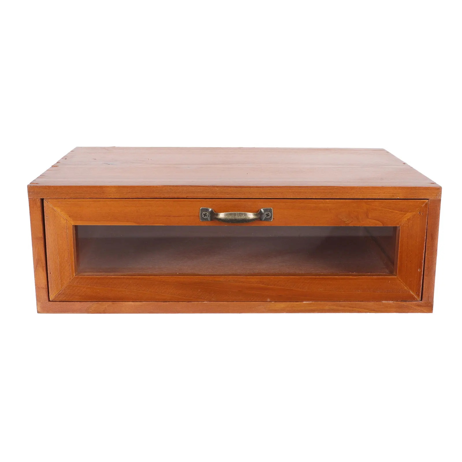 

1Retro Monitor Riser Wooden Organizer Storage Unit With Drawer Desktop Storage Box Office Use Computer Stand