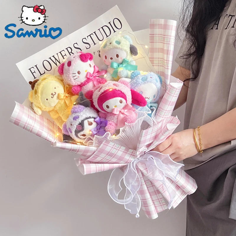 

Цветочный букет Sanrio Kuromi Melody Hello Kitty, букет «сделай сам» на День святого Валентина, набор готовых материалов, романтический подарок для девушки