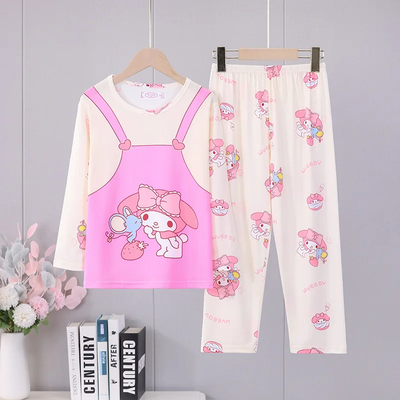 Cartoon In Big Children\'s Home Clothing Set Boys And Girls Pajamas Spring And Autumn Long Sleeved