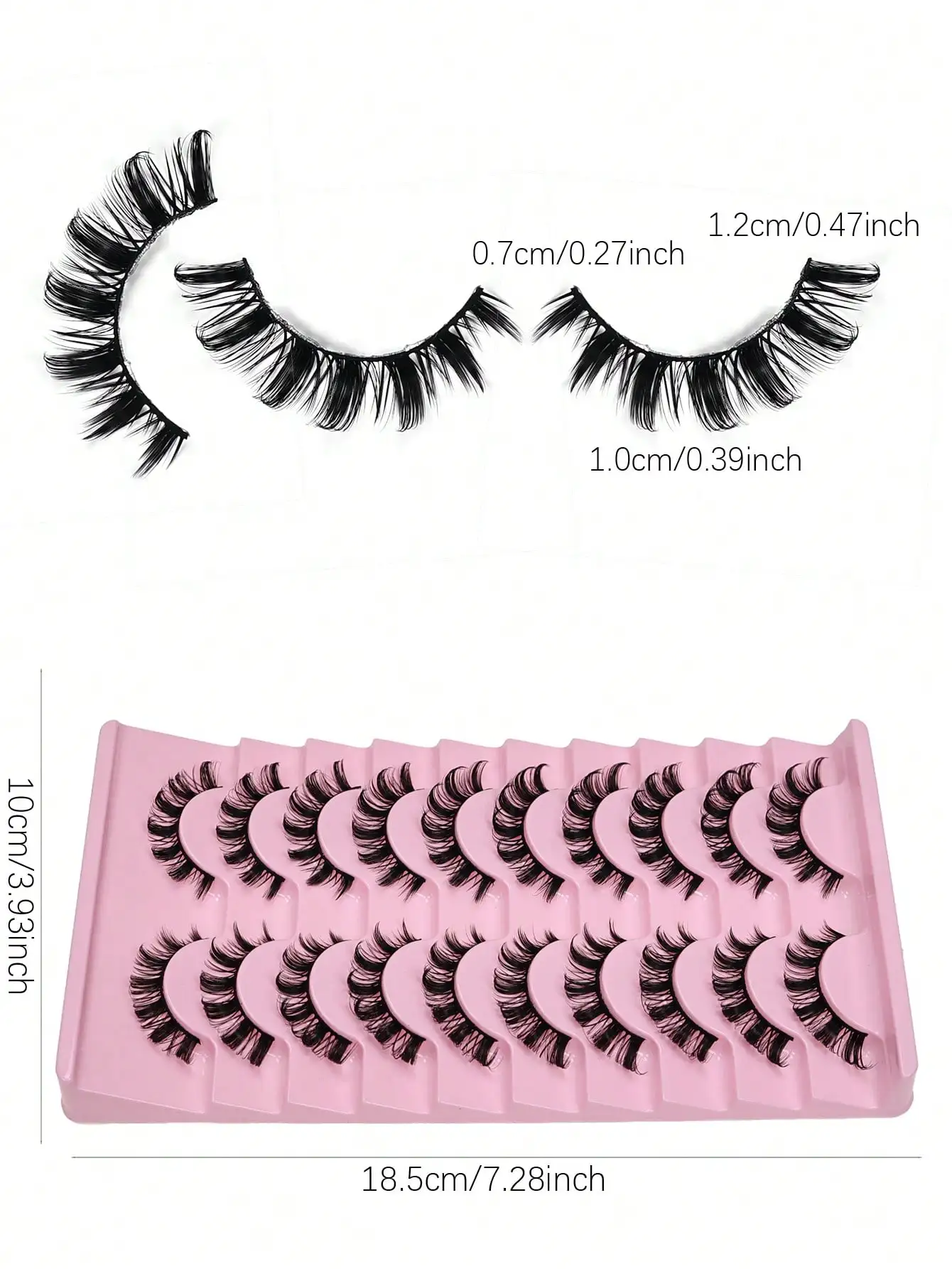10 Paar russische Wimpernband-Strips, DD-Curl, flauschige Kunstwimpern aus Nerzimitat, weich und natürlich – Detail 4