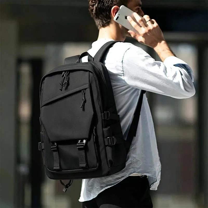 Luxury USB Charging 15.6 Laptop Backpack For Man Large Capacity Simple Travel Bag Waterproof Fashion School Backpacks For Men