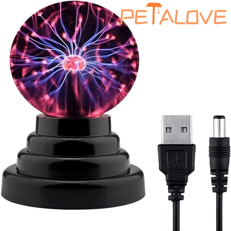 Lámpara de bola de Plasma mágica, luz LED nocturna con Control táctil, iluminación de ambiente con purpurina, fiesta de cumpleaños y Navidad, accesorio de Halloween