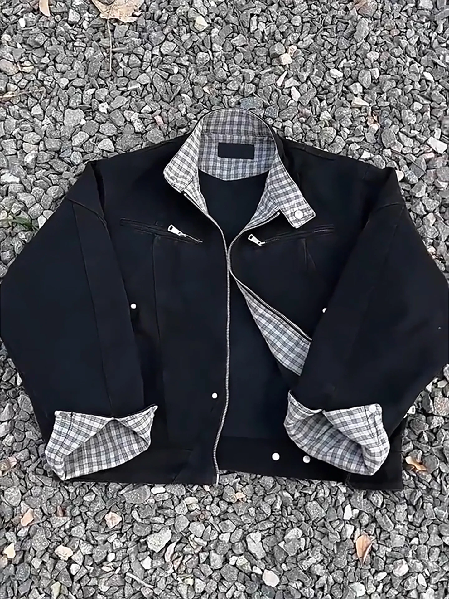 

Harold II Men's Jaet Canvas Waed Workwear ort Wide Autumn Outerwear Cleanfit Sle Youthful Outdoor Windproof Zipper