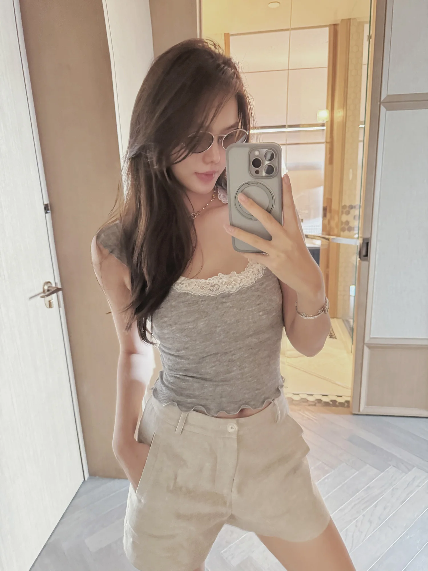 

irleydogg Lace Splice ort Sve Футболка женская летняя для похудения ort Sle Faion Top Дышащая влажная футболка ng Pure...