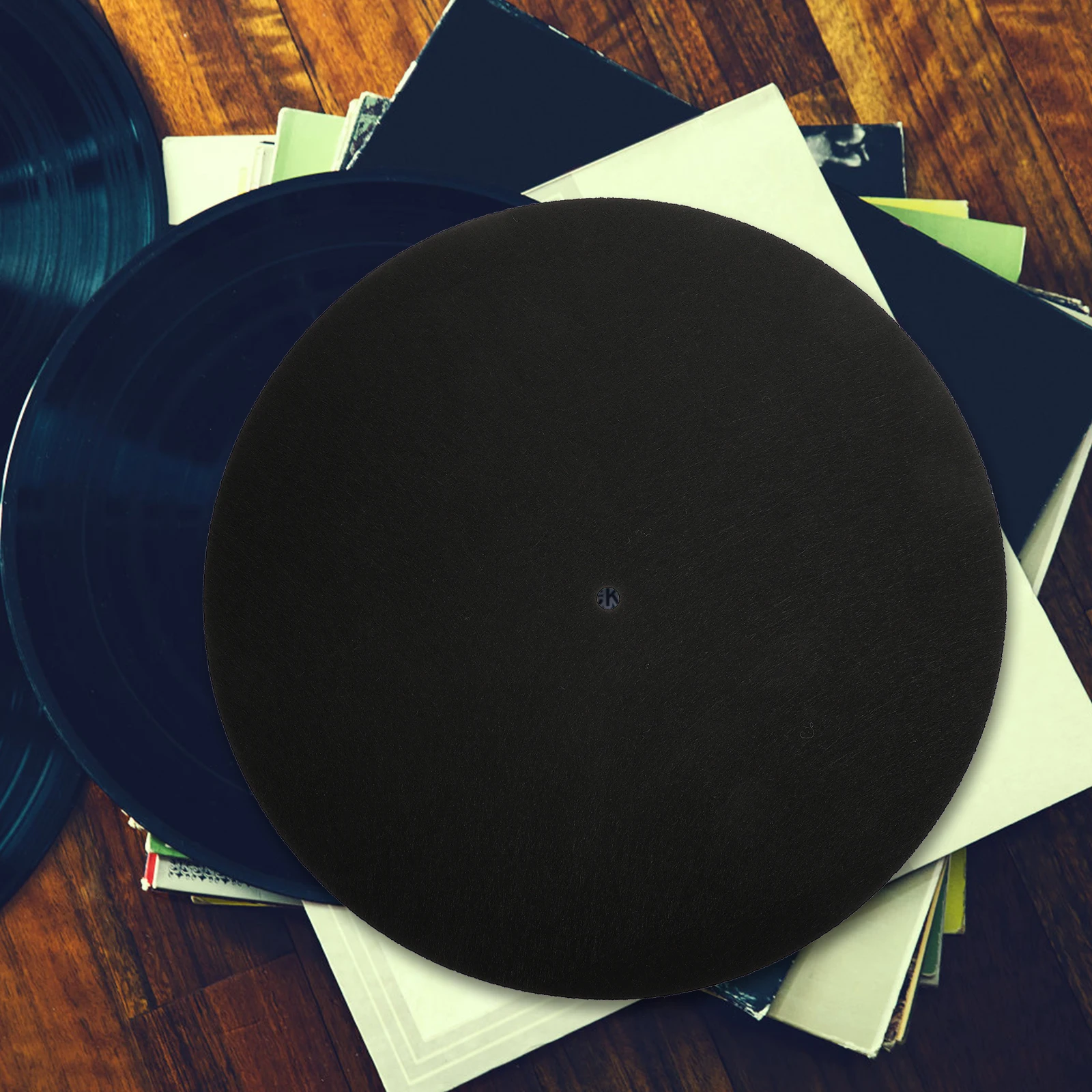 

Black 295mm Wool Turntable Mat Anti slip Protective Pad for Vinyl Records Easy to Install Use Clean Extend Life