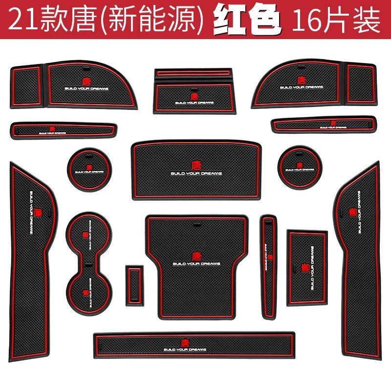 For BYD Tang 2021-2023 Car Interior Door Groove Mats Gate Slot Pad Non-slip Cup Mat Accessories Cover