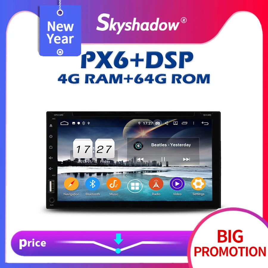 

Автомобильный DVD-плеер PX6 DSP IPS Android 12,0 4 Гб + 64 Гб GPS Google map RDS автомобильное радио USB диск AUX wifi Bluetooth 5,0 для универсального