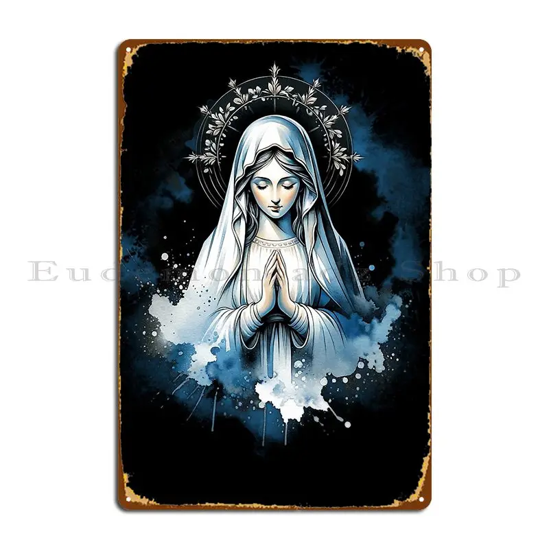 Nuestra Señora de Lourdes, símbolo potente de San María, placa de Metal de madre María, diseños de decoración, cartel de estaño Retro