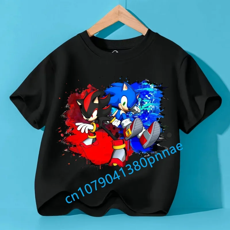 

In-Demand Sonic Kid Summer Shirts for Boys Girls Handsome Print Graphics Korean Style Fashion Fit Comfy Upper Wear for Children