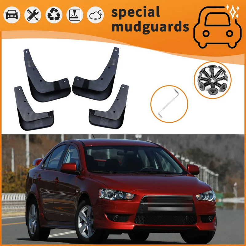 

For 07-12 Mitsubishi Lancer models Mudguards Fender Mudflaps Front Rear Flares Splash Guards Cover Car Accessorie