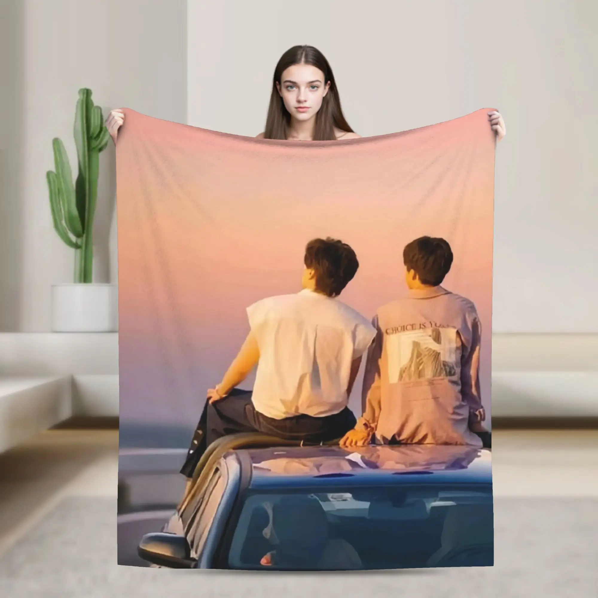 

GMMTv I Told Sunset About You BKPP Flannel Blanket Spring Super Soft Graphic Throw For Kids Outdoor Bedspread Sofa Bed Cover