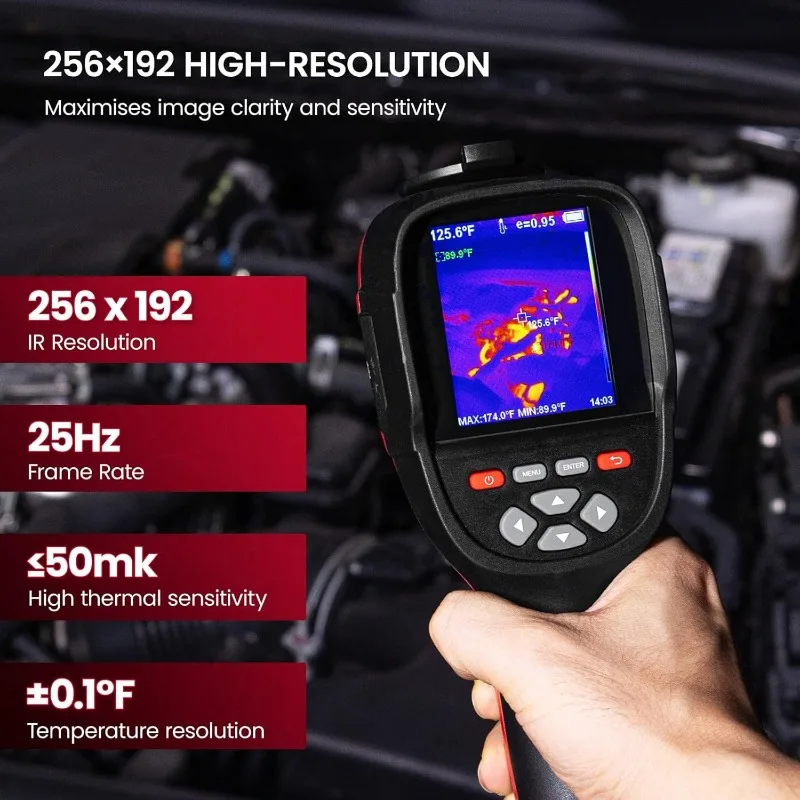 KAIWEETS Thermal Imaging Camera, 256 x 192 IR Resolution Infrared Camera, 25 Hz Refresh Rate, Support Infrared/Visible