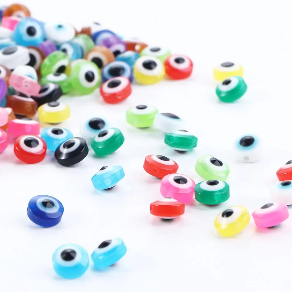 Women Handmade Bracelet Making Kit DIY Crafts Demon Eye Beads Oval Shape Spacer Beads Jewelry Making Accessories