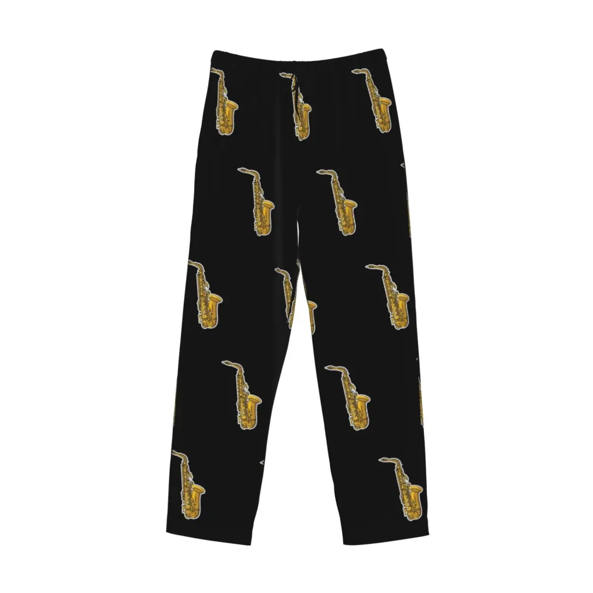 Custom Saxophone Player Pajama Pants Men Sleepwear Sleep Lounge Bottoms with Pockets