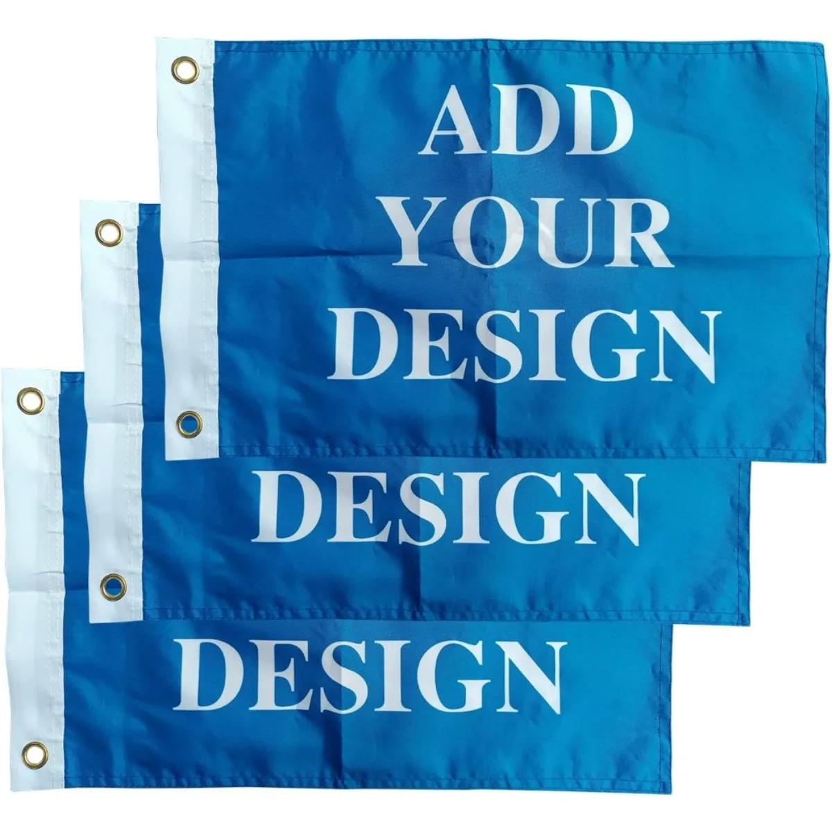 3PCS Custom Boat Flag Personalized Small Marine Flags 12x18 Inch with 2 Grommets Yacht Fishing Boat Outdoor Decoration