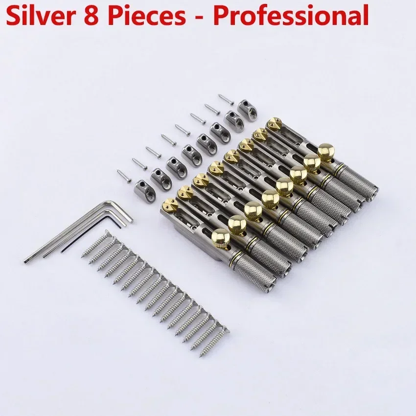 1 Set ( 6/7/8 Strings ) Stainless Steel Headless Guitar Bridge / Single Bridge For Fanned Fret Guitar