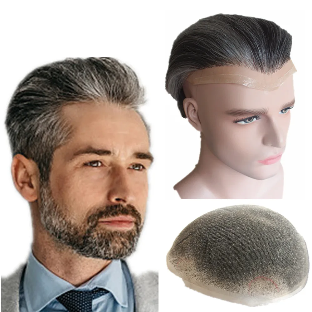 NLW Toupee for Men Human Hair Replacement System