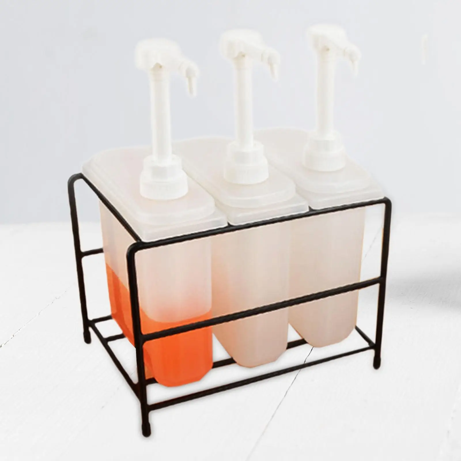 Syrup Bottle Display Stand Seasoning Organizer Iron Rack for Bar Spice Rack for Bathroom Countertop Cabinet Conditioner