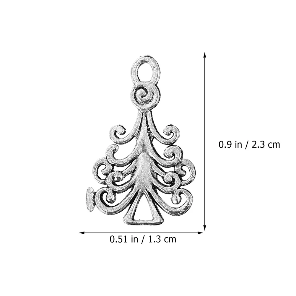 

50Pcs Durable Alloy Christmas Tree Pendant Charms for DIY Jewelry Supplies Silver