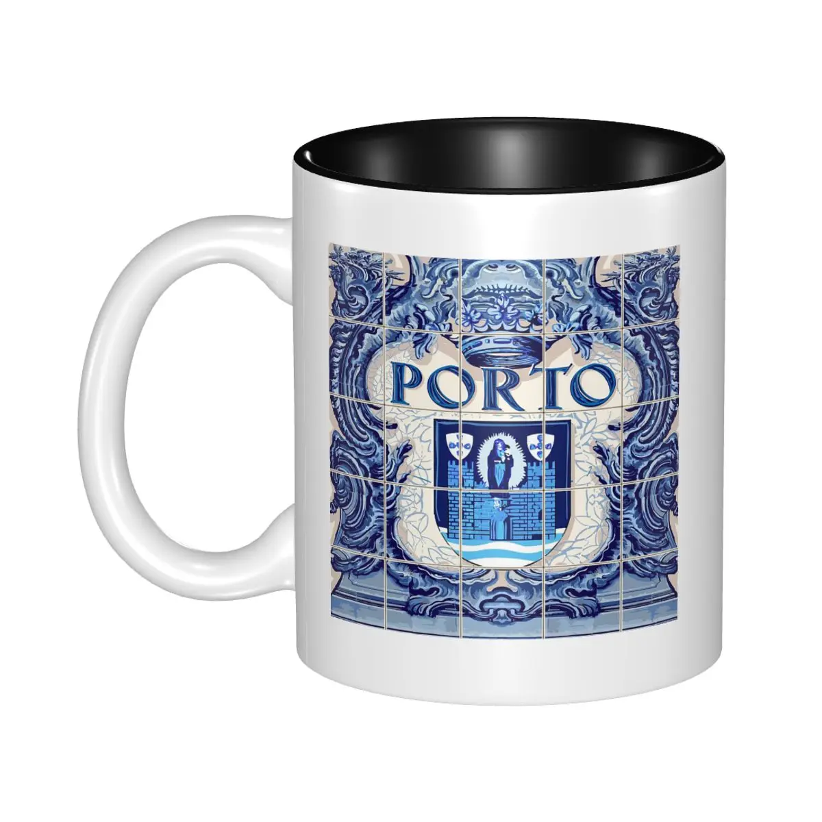 Portugal Porto Azulejo Azulejos Lapis Mug Funny Ceramic Coffee Cups Tea Mugs Milk Cup Drinkware Gifts for Friends