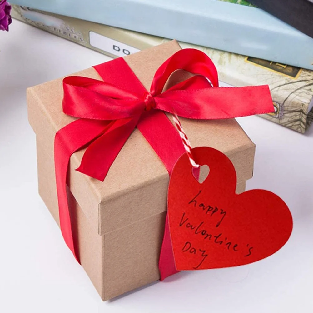 200pcs Red Heart Heart Shaped Paper Tags For Presents Valentine'S Day Decoration Hanging Tag Pendant Present Wrapping Craft
