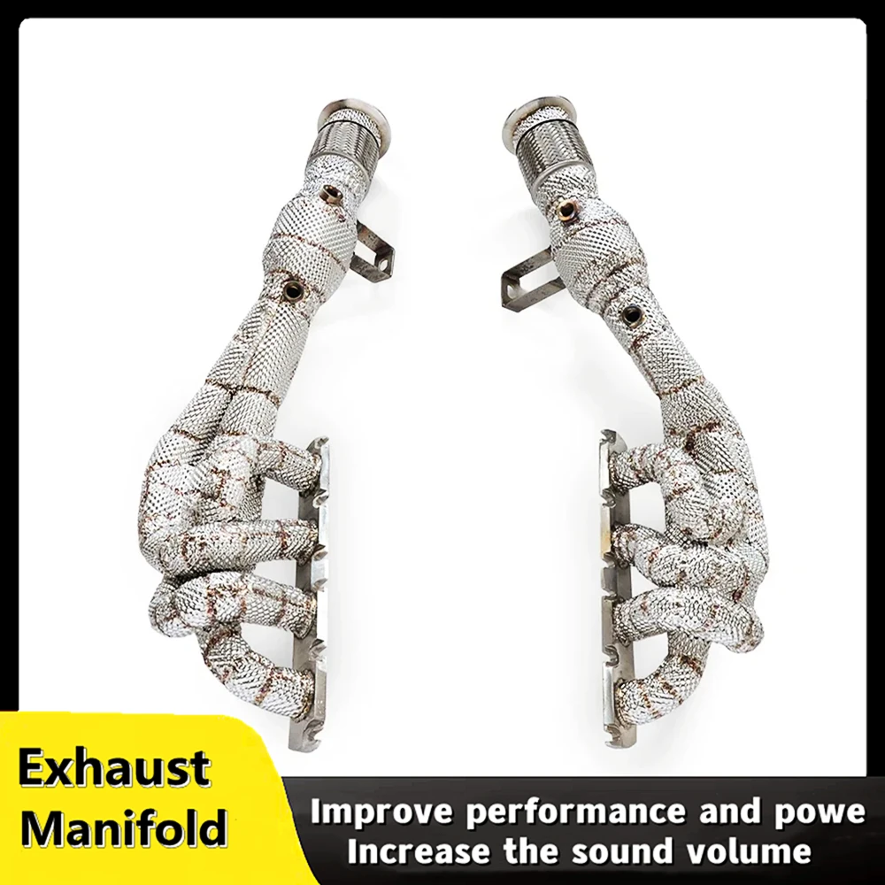 Car Exhaust manifold for Audi R8 V8 4.2 2008-2020 high performance stainless steel exhaust downpipe converter