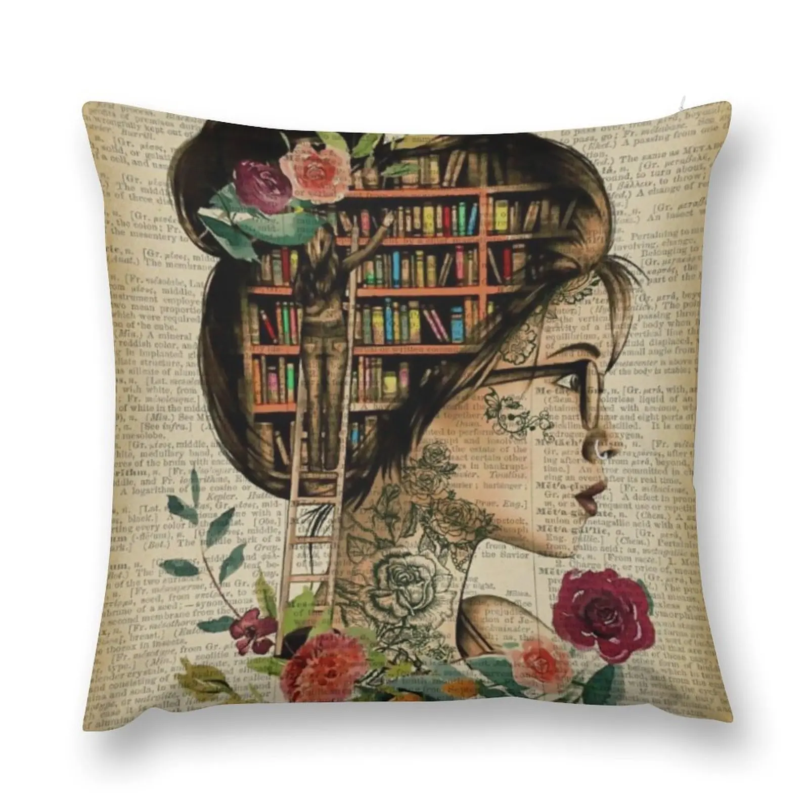 

Just a girl who loves books and tattoos Throw Pillow ornamental pillows Pillow Covers Decorative pillow cover luxury