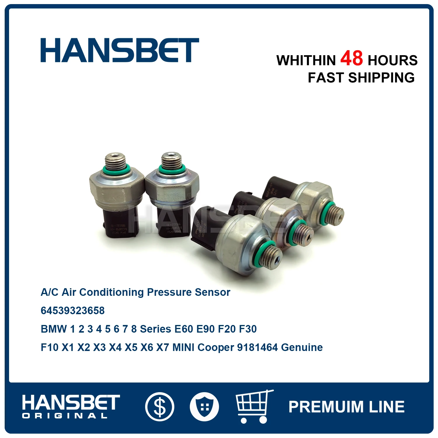 

A/C Air Conditioning Pressure Sensor 64539323658 For BMW 1 2 3 4 5 6 7 8 Series E60 E90 F20 F30 F10 X1 X2 X3 X4 X5 X6 X7 MINI