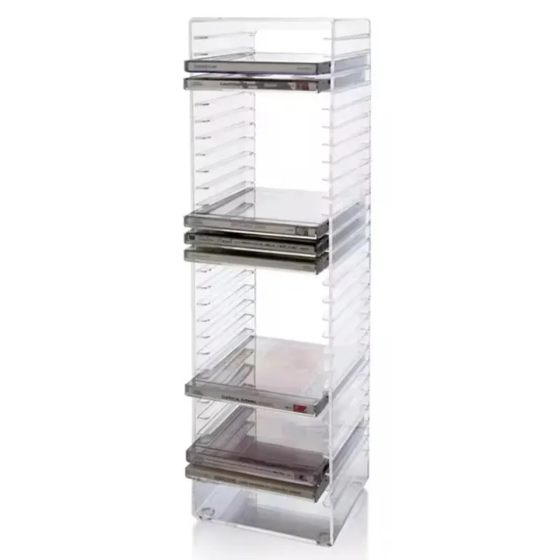 Crystal Clear Acrylic CD Rack /DVD Shelf Lucite  Display