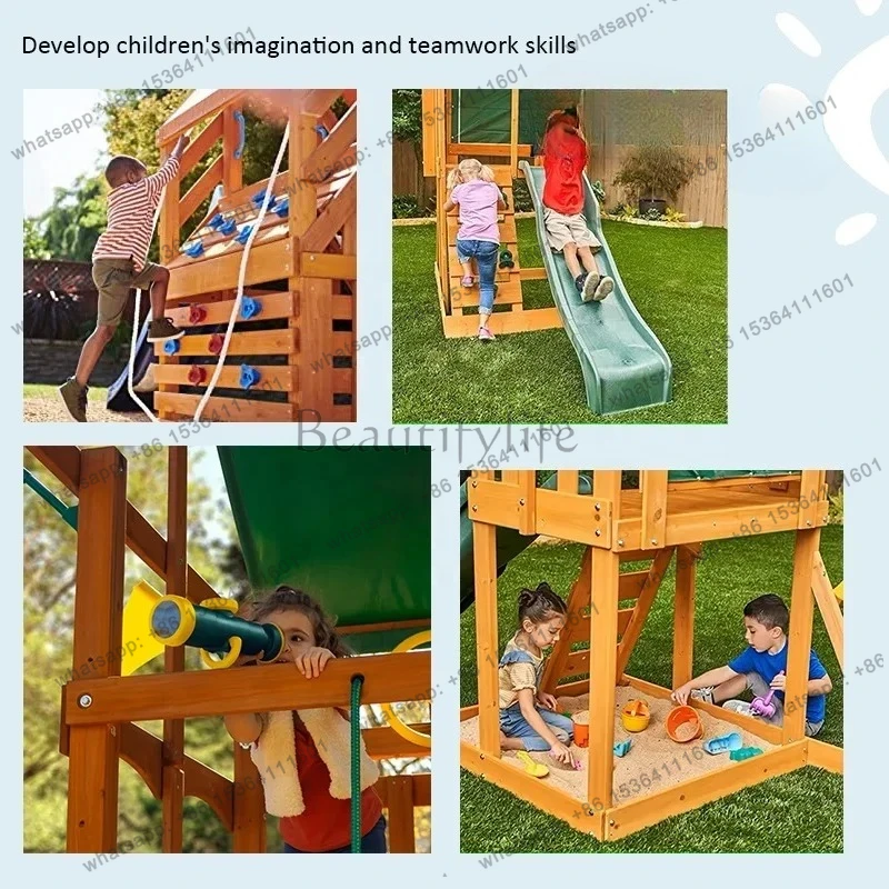 Outdoor Playground Climbing Fr - Kids Outdoor Wooden Climbing Frame recension och pris