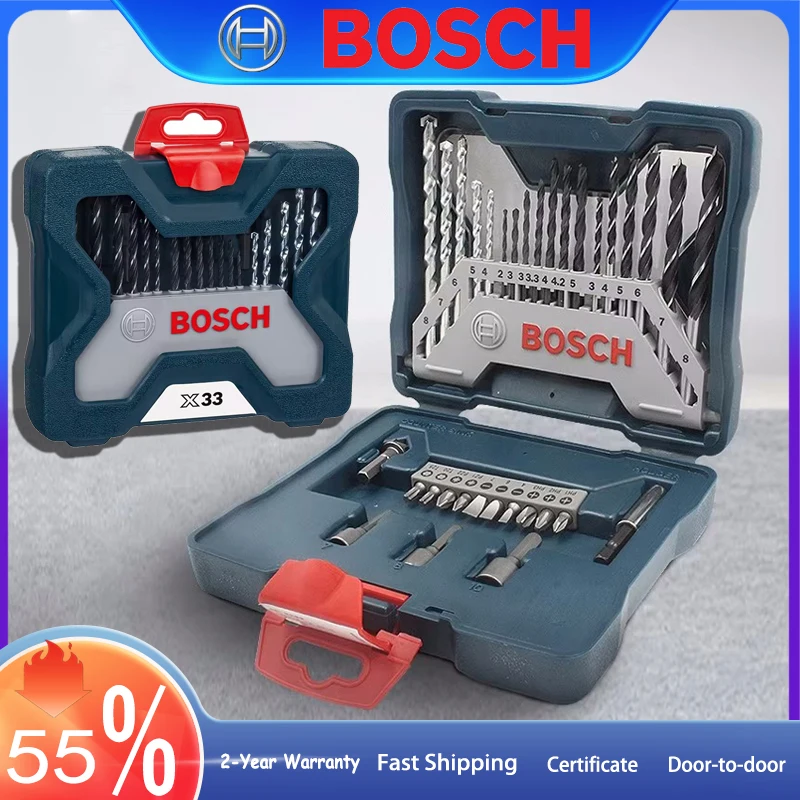 33Pcs Mixing Screwdriver Drill Bit Kit Bosch Screwdriver Electric Drill Accessories 2-8mm High-Speed Steel Drill Screwdriver Bit