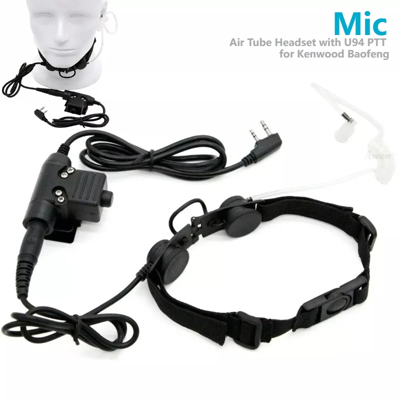 

Z Tactical Throat Mic Z003 Air Tube Headset with U94 PTT for Baofeng UV-5R BF-A52 Kenwood TK-208 TYT Wouxun Puxing Qusheng Radio