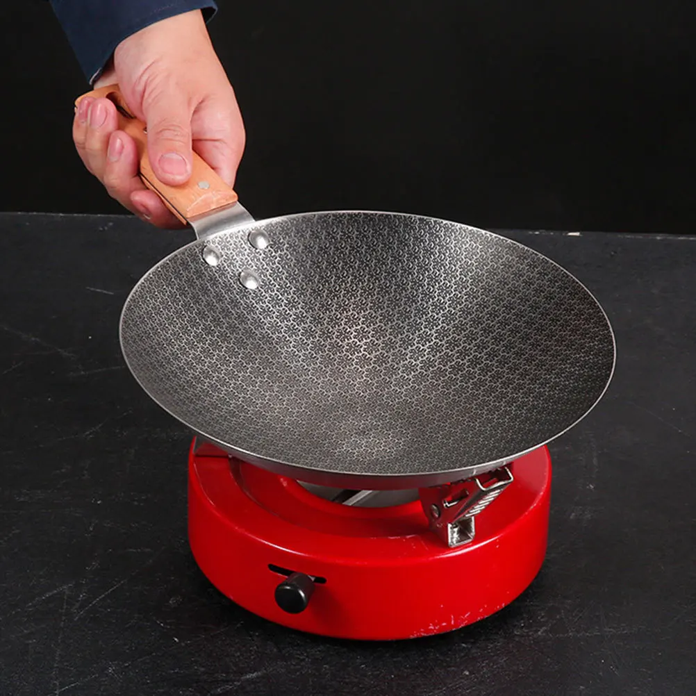 

Round Bottom Iron Small Wok Frying Pan Japanese Style Durable Stable Bbq Steak Vegetable Cookware Iron Wok Frying Pan