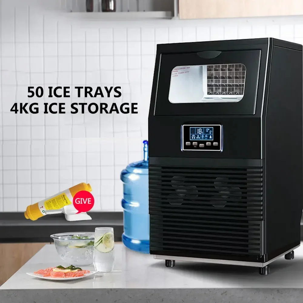 Cube Ice Machine Automatic  Water Inlet Ice Maker Desktop Commercial Mini