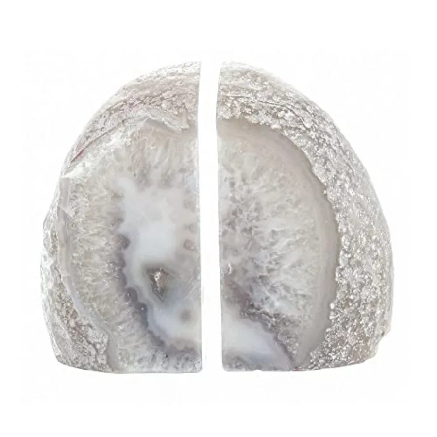 

1Pair Natural Agate Bookends 3 to 4 Lbs Book Ends Heavy Duty Bookend Holder Decor with Rubber Bumpers