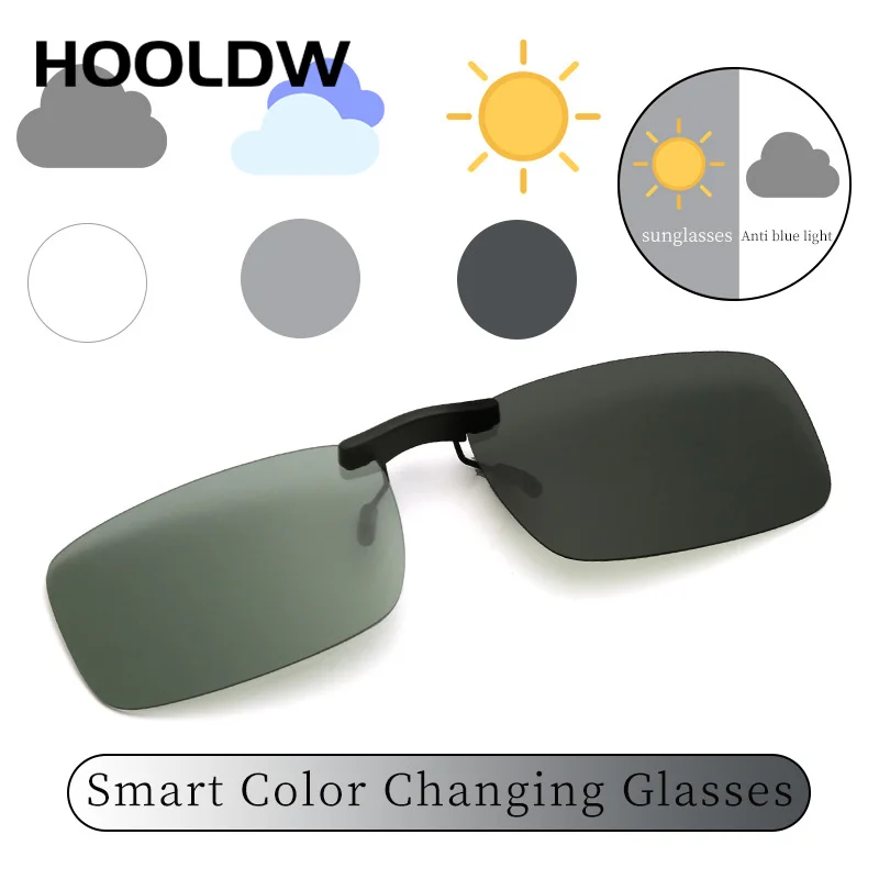 Gafas de sol con Clip abatible sin montura para hombres y mujeres, gafas polarizadas para conducir, pescar, ciclismo, visión nocturna, gafas con Clip para miopía