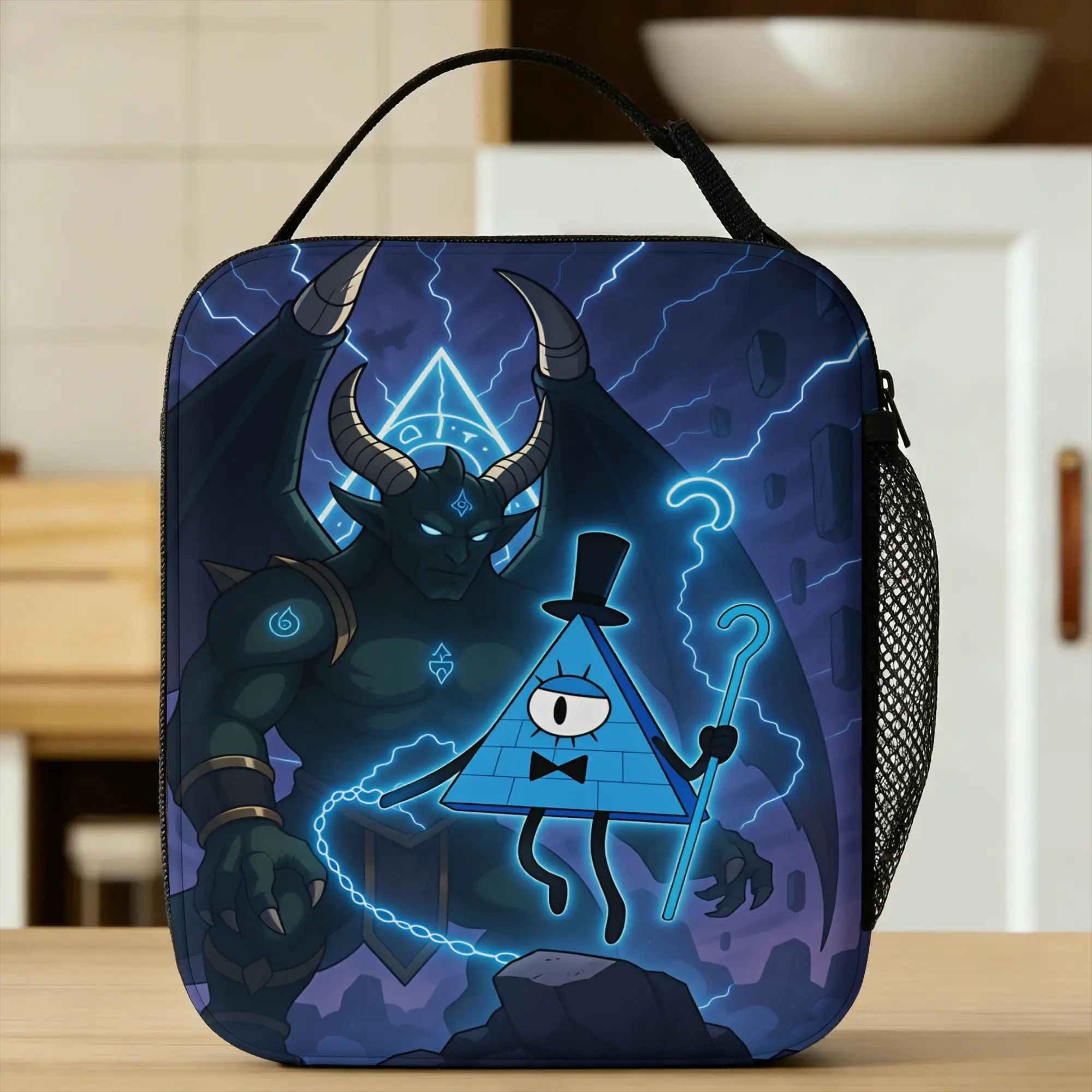 G-Gravity Falls Lunch Bag Bill Cipher Fashion Lunch Box Picnic Portable Thermal Tote Handbags For Women Waterproof Cooler Bag