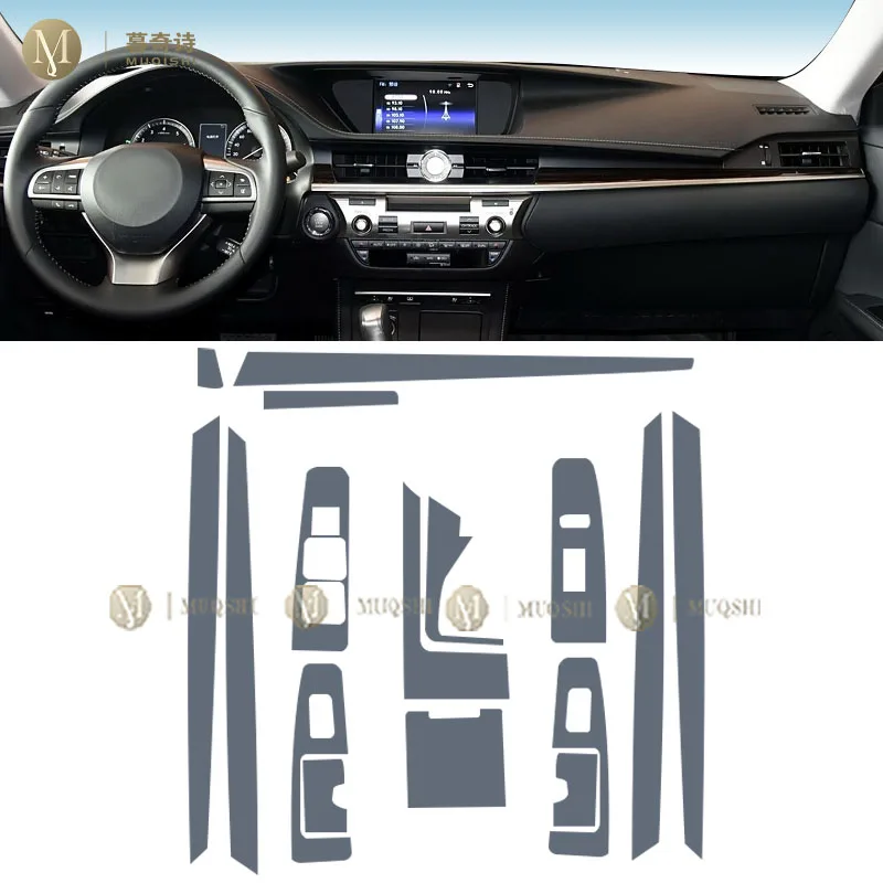 MUQSHI Pre cutting car Interior PPF paint protection film console Scratch transparent/matte TPU film refit For Lexus ES 16-2017