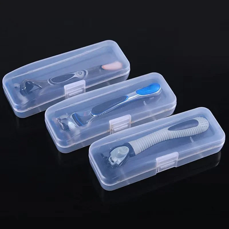 Full Transparent Plastic Case Razor Boxes Men Universal Shaver Storage Box High Quality Handle Box Eco-Friendly PP Shaving Box